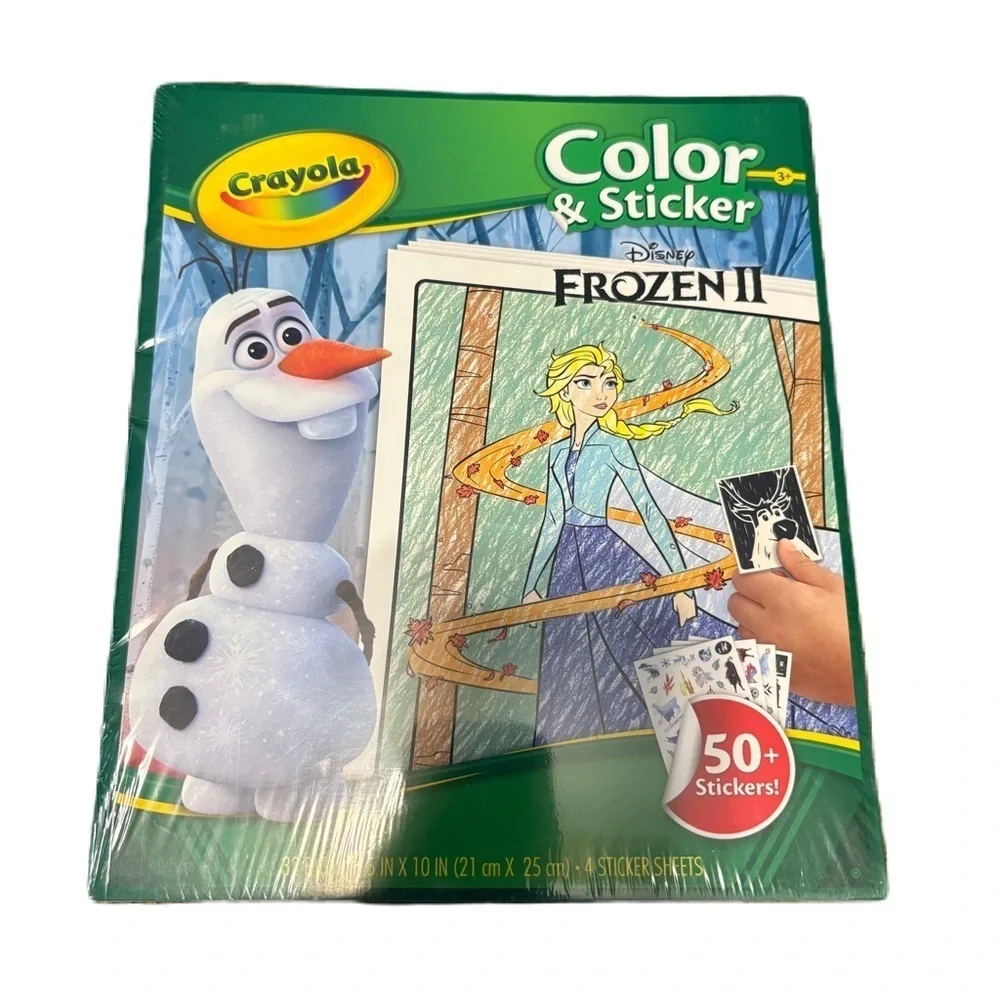 Crayola Frozen II Color & Sticker Book - Green NEW Vintage Disney